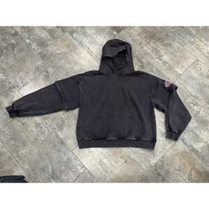 Alexander Wang Layered Hoodie Unisex Small Men’s Gray Oversized Ribbed